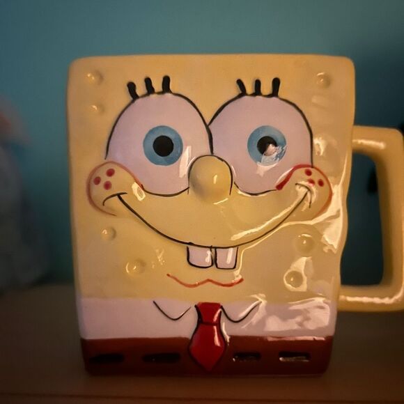 Spongebob Squarepants Mug 3D Hot Cocoa Coffee Cup Ceramic Nickelodeon - Picture 1 of 2